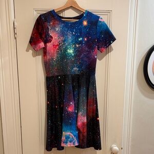 Galaxy Print Skater Dress